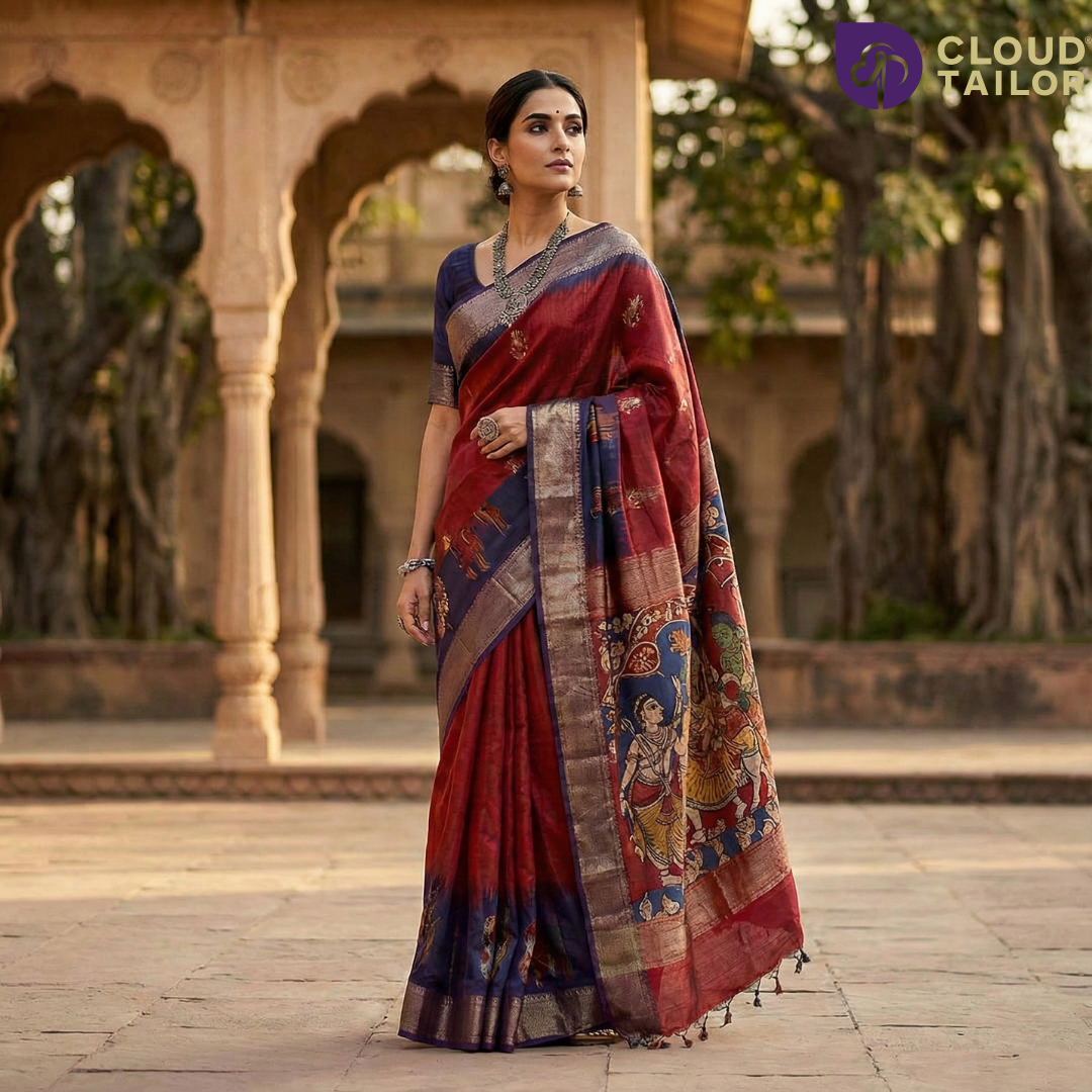 Art-Inspired Printed Sarees for Women in : Wearable Masterpieces| CloudTailor