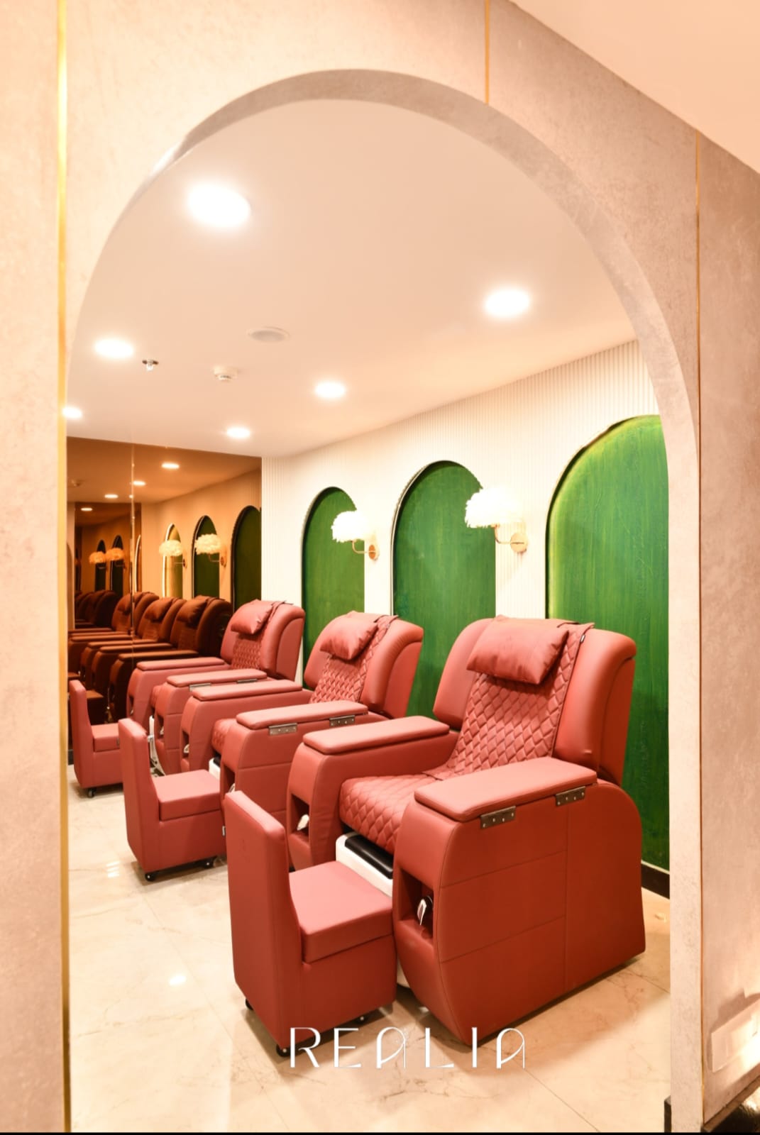 Luxurious salon pedicure chairs
